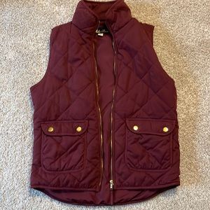 Boutique maroon quilted vest, worn once